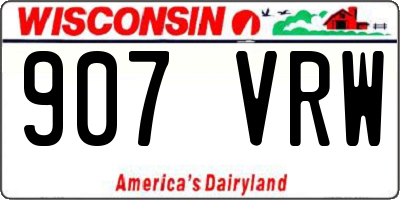 WI license plate 907VRW