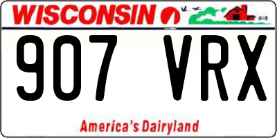 WI license plate 907VRX