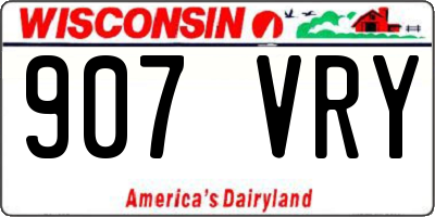 WI license plate 907VRY