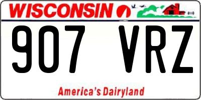 WI license plate 907VRZ