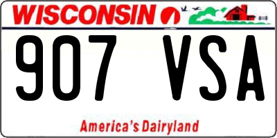 WI license plate 907VSA