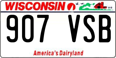 WI license plate 907VSB
