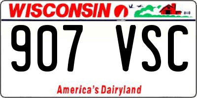WI license plate 907VSC