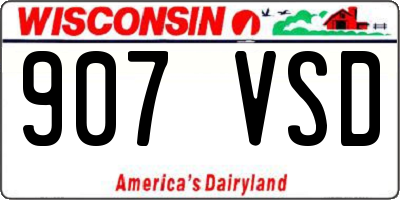 WI license plate 907VSD