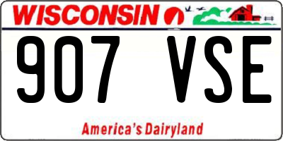 WI license plate 907VSE