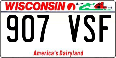 WI license plate 907VSF
