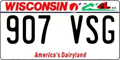 WI license plate 907VSG