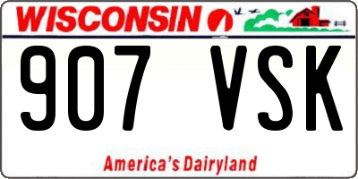 WI license plate 907VSK
