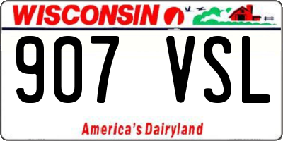 WI license plate 907VSL