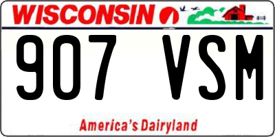 WI license plate 907VSM