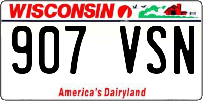 WI license plate 907VSN
