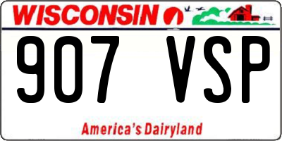 WI license plate 907VSP