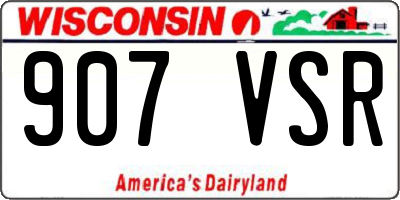 WI license plate 907VSR