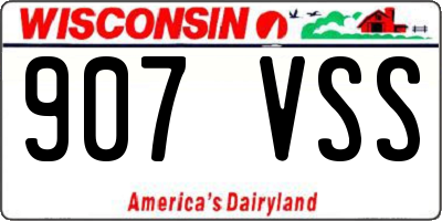 WI license plate 907VSS