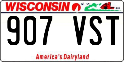 WI license plate 907VST