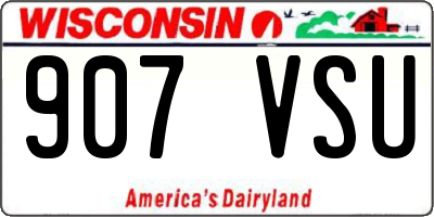 WI license plate 907VSU