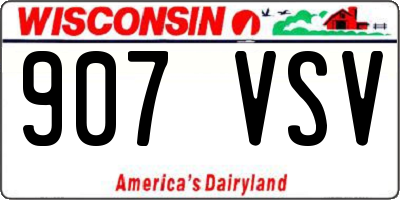 WI license plate 907VSV