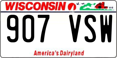 WI license plate 907VSW