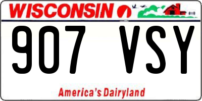 WI license plate 907VSY