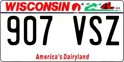 WI license plate 907VSZ