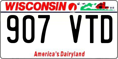 WI license plate 907VTD