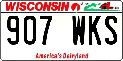 WI license plate 907WKS