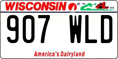 WI license plate 907WLD