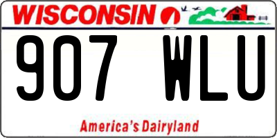WI license plate 907WLU