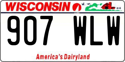 WI license plate 907WLW