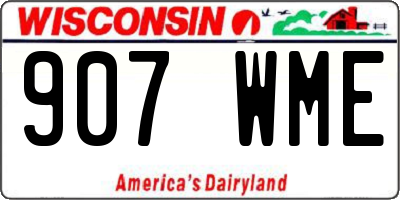 WI license plate 907WME