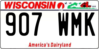 WI license plate 907WMK