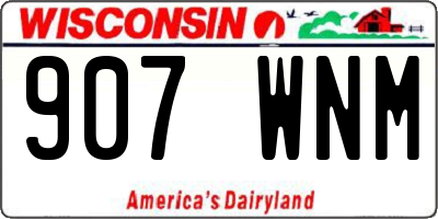 WI license plate 907WNM