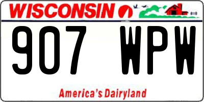 WI license plate 907WPW
