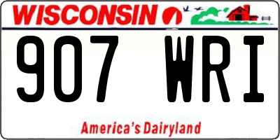 WI license plate 907WRI