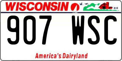 WI license plate 907WSC