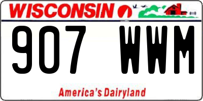 WI license plate 907WWM
