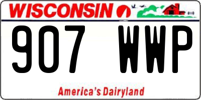 WI license plate 907WWP