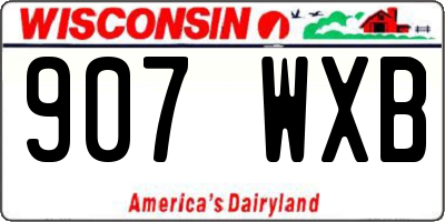 WI license plate 907WXB