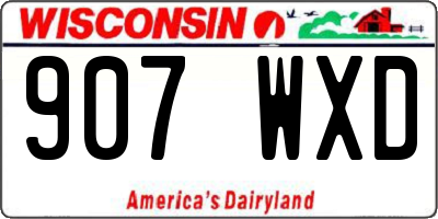 WI license plate 907WXD