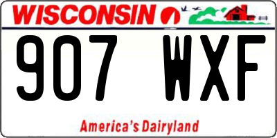 WI license plate 907WXF