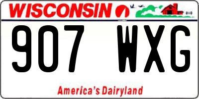 WI license plate 907WXG