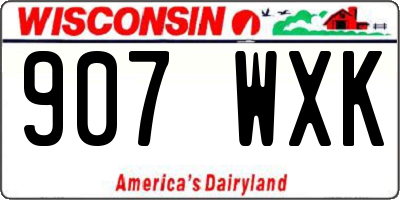 WI license plate 907WXK