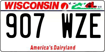 WI license plate 907WZE
