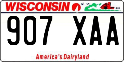 WI license plate 907XAA