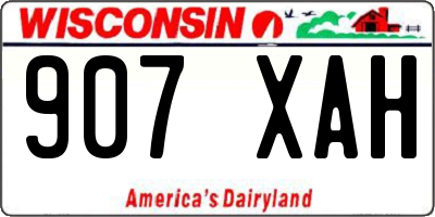 WI license plate 907XAH