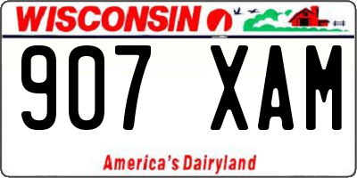 WI license plate 907XAM