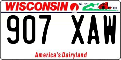 WI license plate 907XAW