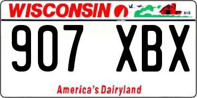 WI license plate 907XBX