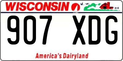WI license plate 907XDG
