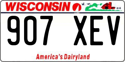 WI license plate 907XEV